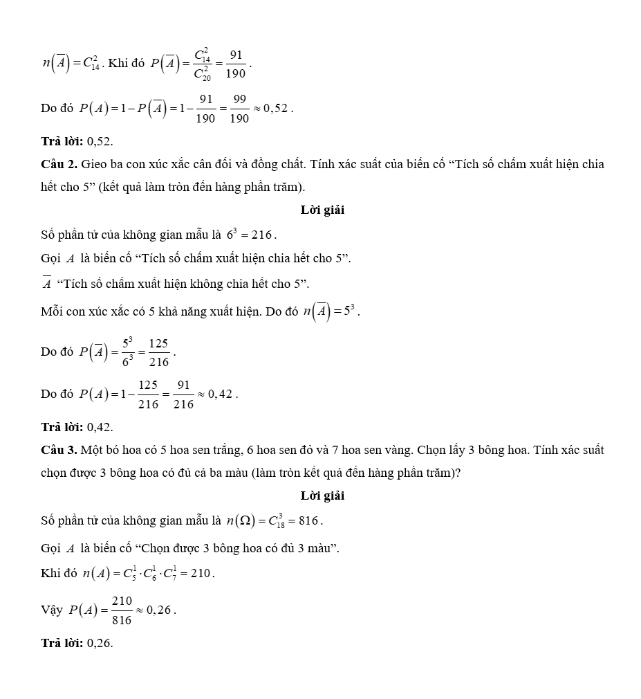 Đề kiểm tra Toán 10 Kết nối tri thức Chương 9 (có lời giải)