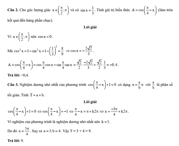 Đề kiểm tra Toán 11 Cánh diều Chương 1 (có lời giải)