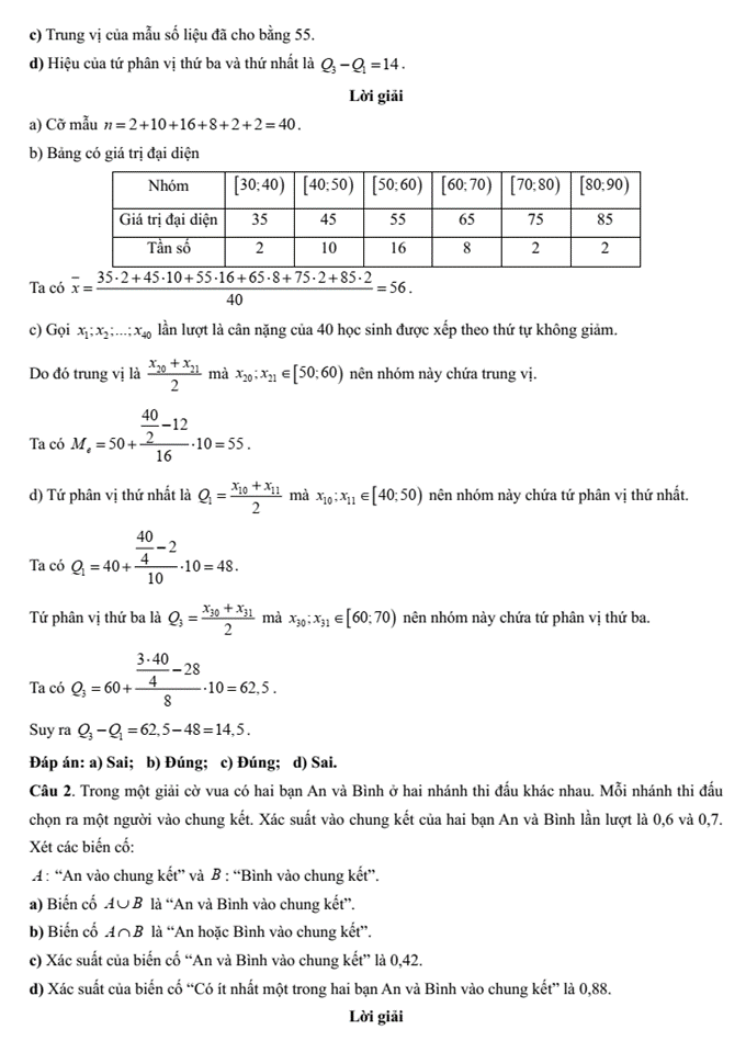 Đề kiểm tra Toán 11 Cánh diều Chương 5 (có lời giải)