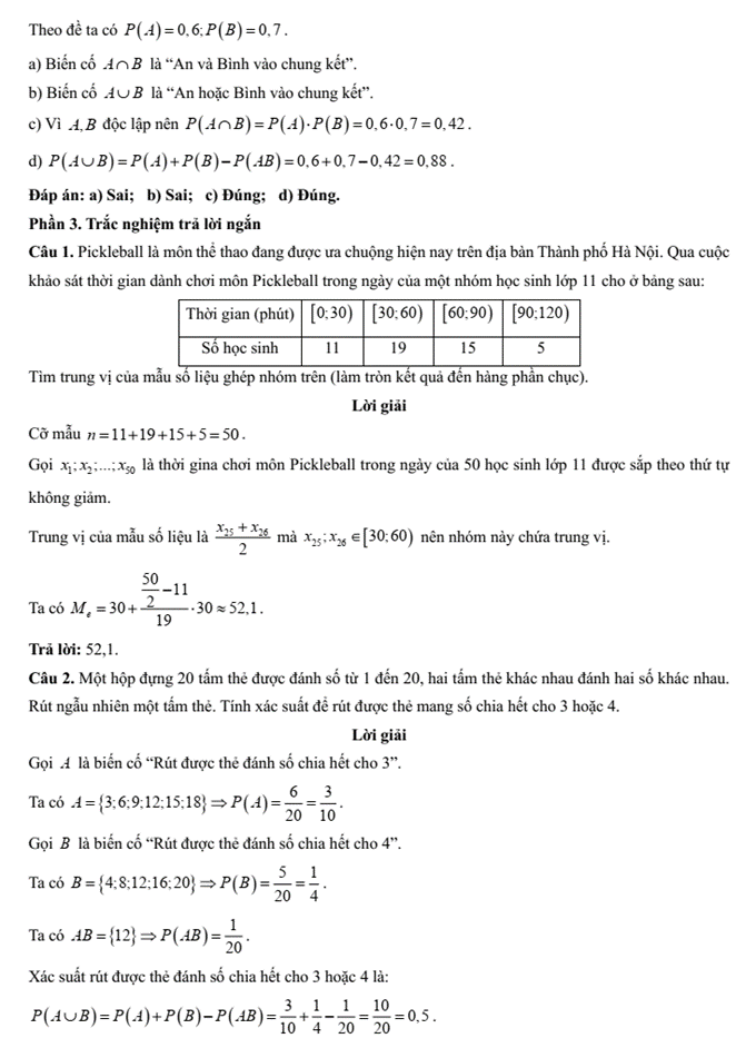Đề kiểm tra Toán 11 Cánh diều Chương 5 (có lời giải)