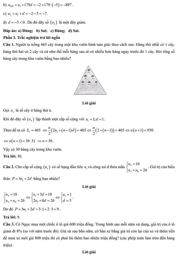 Đề kiểm tra Toán 11 Chân trời sáng tạo Chương 2 (có lời giải)