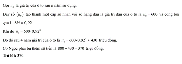 Đề kiểm tra Toán 11 Chân trời sáng tạo Chương 2 (có lời giải)