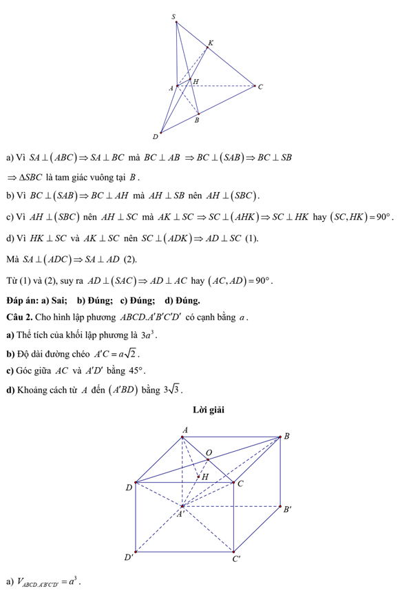 Đề kiểm tra Toán 11 Chân trời sáng tạo Chương 8 (có lời giải)