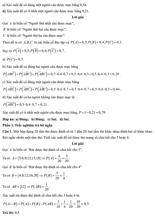 Đề kiểm tra Toán 11 Chân trời sáng tạo Chương 9 (có lời giải)