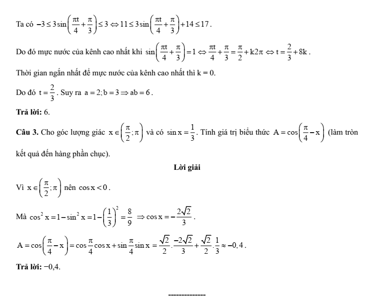 Đề kiểm tra Toán 11 Kết nối tri thức Chương 1 (có lời giải)