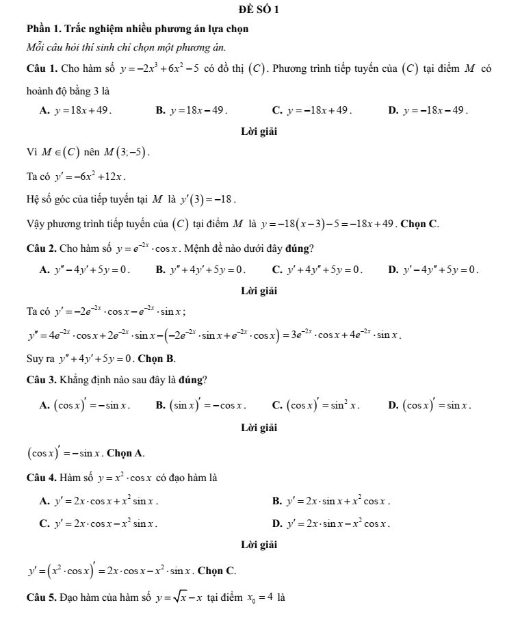 Đề kiểm tra Toán 11 Kết nối tri thức Chương 9 (có lời giải)