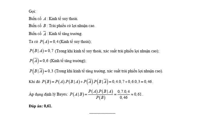 Đề kiểm tra Toán 12 Chân trời sáng tạo Chương 6 (có lời giải)