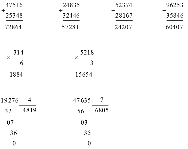 Toán lớp 3 Ôn tập về số và phép tính trong phạm vi 100 000 (tiếp theo) (trang 107, 108) | Cánh diều