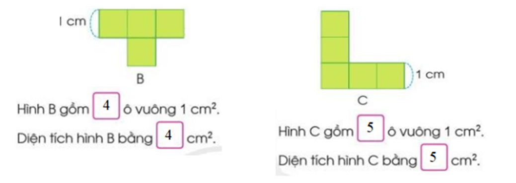 Toán lớp 3 Đơn vị đo diện tích. Xăng-ti-mét vuông (trang 85, 86, 87) | Cánh diều
