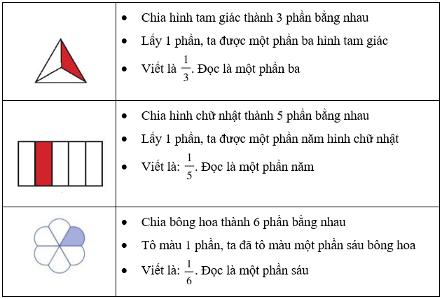 Một phần ba. Một phần năm. Một phần sáu lớp 3 (Lý thuyết + Các dạng bài tập)