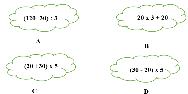 8 Bài tập trắc nghiệm Ôn tập biểu thức số lớp 3 (có lời giải) | Toán lớp 3 Kết nối tri thức