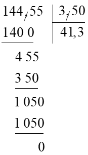 Đặt tính rồi tính 144,55 : 3,5