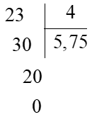 Đặt tính rồi tính 23 : 4