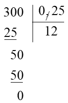 Đặt tính rồi tính 3 : 0,25