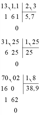 Chia một số thập phân cho một số thập phân (Lý thuyết + 15 Bài tập Toán lớp 5)