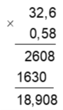 Tính 32,6 x 0,58