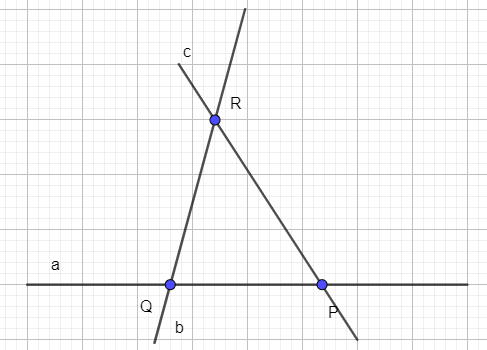 Cho ba điểm P, Q, R không thẳng hàng. Vẽ các đường thẳng đi qua hai
