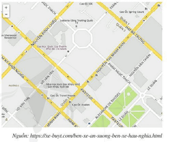Quan sát một phần bản đồ giao thông ở TP. Hồ Chí Minh và đọc tên một số đường phố