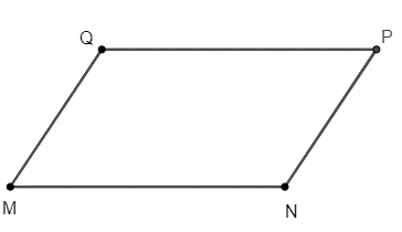 Vẽ hai đoạn thẳng MN và MQ. Từ đó, vẽ hình bình hành MNPQ nhận hai đoạn thẳng MN