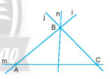 Trong hình vẽ bên: a) Điểm B thuộc những đường thẳng nào? b) Điểm A không