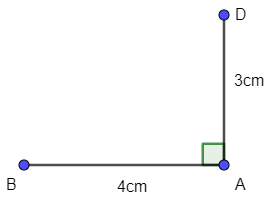 Vẽ hình chữ nhật ABCD có AB = 4 cm, AD = 3 cm theo hướng dẫn sau