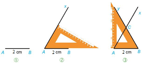 Vẽ hình tam giác đều có cạnh bằng 2 cm
