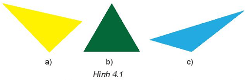 Trong các hình dưới đây (H.4.1), hình nào là tam giác đều. Em hãy tìm
