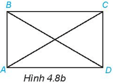 Quan sát hình chữ nhật ở Hình 4.8a. Nêu tên đỉnh, cạnh, đường chéo