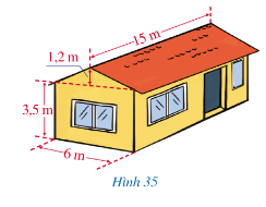 Một ngôi nhà có cấu trúc và kích thước được mô tả như Hình 35