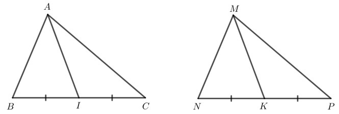 Cho hai tam giác ABC và MNP có: AB = MN, BC = NP, CA = PM