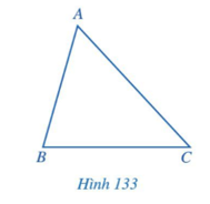 Cho tam giác ABC (Hình 133) Bằng cách sử dụng ê ke, vẽ hình chiếu M của điểm A trên đường thẳng BC