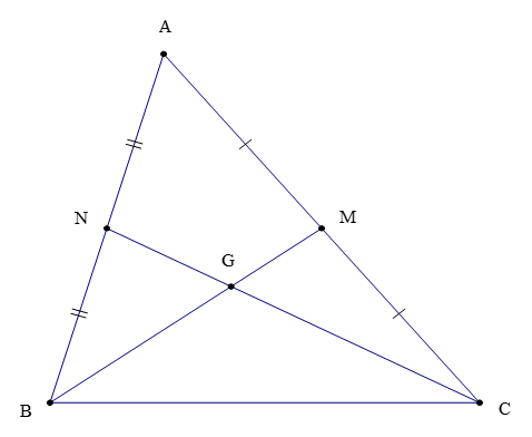 Tính chất ba đường trung tuyến của tam giác (Lý thuyết Toán lớp 7) | Cánh diều