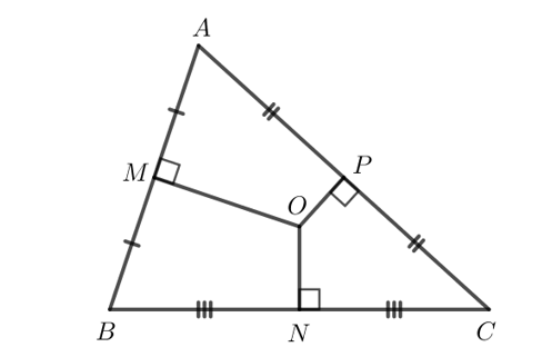 Cho tam giác nhọn ABC. Gọi M, N, P lần lượt là trung điểm