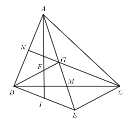 Cho tam giác ABC. Hai đường trung tuyến AM và CN cắt nhau tại G