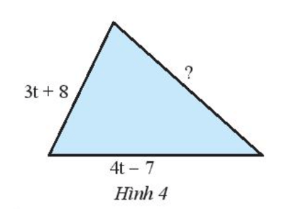 Cho tam giác (Hình 4) có chu vi bằng 12t - 3