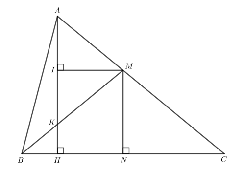 Cho tam giác ABC nhọn (AB < AC), vẽ đường cao AH