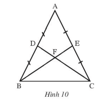 Cho tam giác ABC cân tại A có BE và CD là hai đường trung tuyến 