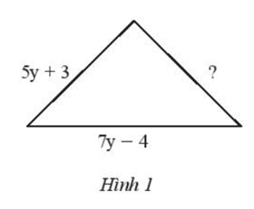 Tam giác trong Hình 1 có chu vi bằng (25y - 8) cm