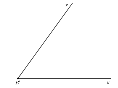 Lấy một tờ giấy, trên đó vẽ tam giác A’B’C’ có, góc B' = B 