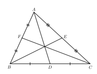 Em hãy vẽ tiếp các đường trung tuyến còn lại của tam giác ABC 