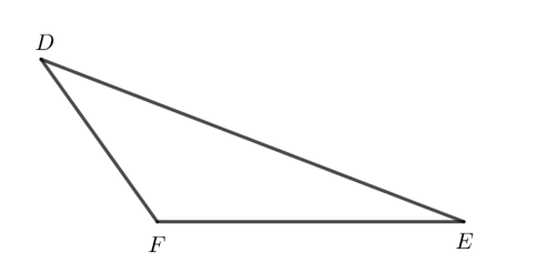 Cho tam giác DEF có góc F là góc tù. Cạnh nào cạnh có độ dài lớn nhất