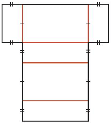 Vẽ lên một miếng bìa hình khai triển của hình hộp chữ nhật (tương tự hình bên) với kích thước tùy chọn
