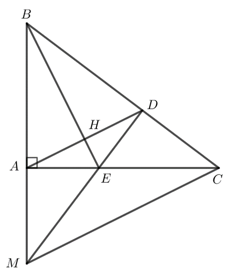 Cho tam giác ABC vuông tại A. Gọi D là điểm thuộc cạnh BC sao cho BD = BA