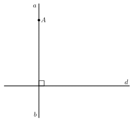 Chứng minh rằng: Cho điểm A và đường thẳng d thì có duy nhất đường thẳng