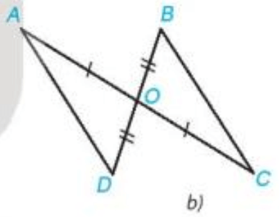Trong mỗi hình bên (H.4.39), hãy chỉ ra một cặp tam giác bằng nhau
