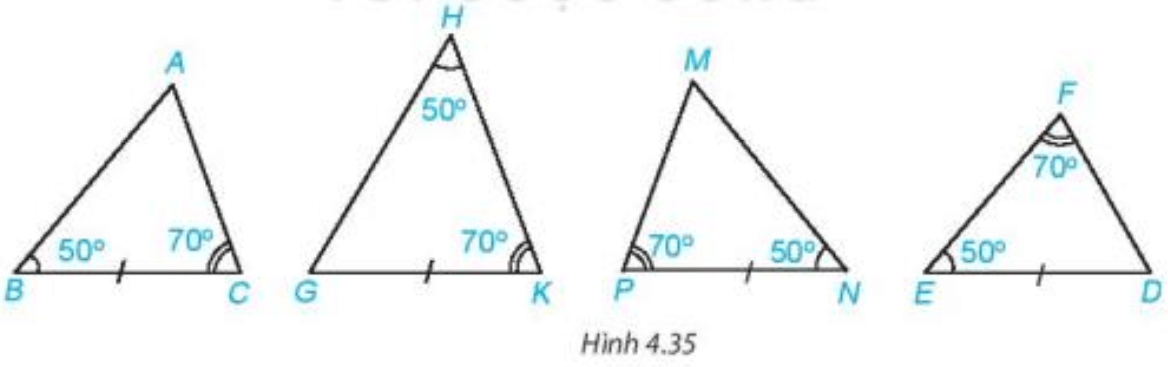 Hai tam giác nào trong Hình 4.35 bằng nhau