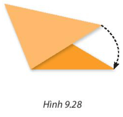 Hãy lấy một mảnh giấy hình tam giác, gấp giấy đánh dấu trung điểm của các cạnh
