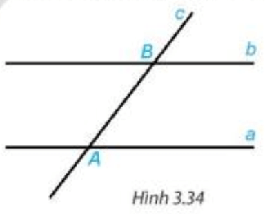 Vẽ hai đường thẳng song song a, b. Kẻ đường thẳng c cắt đường thẳng a