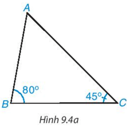 Quan sát tam giác ABC trong Hình 9.4a