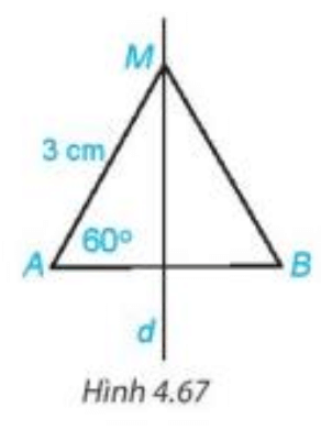 Cho M là một điểm nằm trên đường trung trực của đoạn thẳng AB. Biết AM = 3 cm
